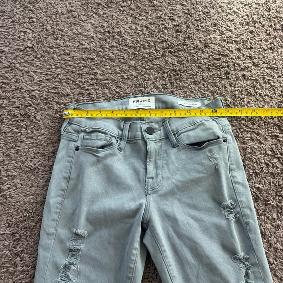 2 FOR $25 Frame Le Skinny de Jeanne Gray Skinny Jeans Low Rise Destroyed 25 x 29 - Picture 5 of 10